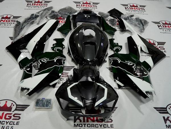 Honda CBR600RR (2013-2021) Dark Gray, Green, Black & White Bull Fairings at KingsMotorcycleFairings.com.