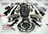 Honda CBR600RR (2013-2023) Faux Carbon Fiber, Black, Metallic Taupe & White Bull Fairings at KingsMotorcycleFairings.com