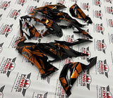 Kawasaki ZX-6R 636 (2019-2023) Black, Orange Rust Geo Vinyl Fairings