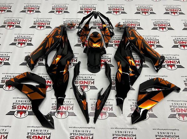 Fairings | Kawasaki Ninja ZX6R 636 (2019-2023) Black, Orange Geo Vinyl