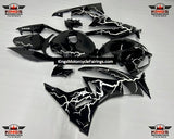 Kawasaki ZX6R 636 (2009-2012) Black & White Lightning Fairings at KingsMotorcycleFairings.com