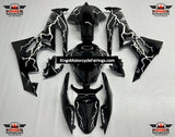 Kawasaki ZX6R 636 (2009-2012) Black & White Lightning Fairings at KingsMotorcycleFairings.com