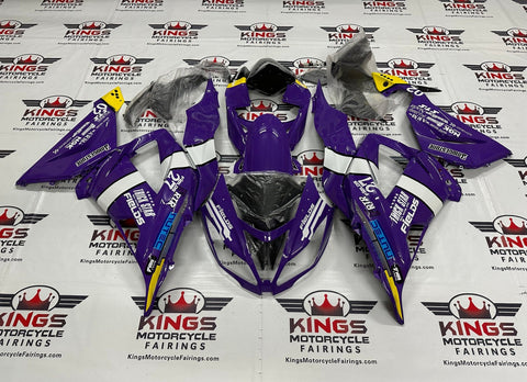 Kawasaki ZX6R 636 (2013-2018) Purple, White, Yellow Fairings at KingsMotorcycleFairings.com