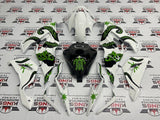 Fairing kit for a Kawasaki Ninja ZX6R 636 (2019-2023) White, Black, Green Octopus at KingsMotorcycleFairings.com