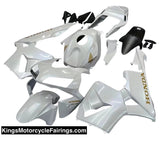 KingsMotorcycleFairings.com - Honda CBR600RR (2003-2004) White, Gold Fairings