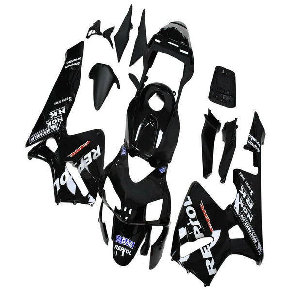  KingsMotorcycleFairings.com 2003-2004 HONDA CBR600RR BLACK, WHITE REPSOL FAIRINGS 