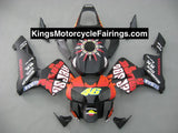 Honda CBR600RR Fairings (2003-2004) Matte Black, Orange Rossi at KingsMotorcycleFairings.com