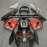 Honda CBR 600 Fairings (2003-2004) Matte Black, Red Stripe at KingsMotorcycleFairings.com