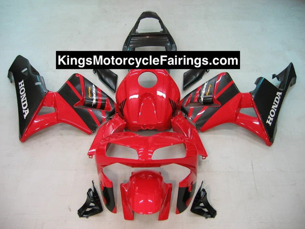 Honda CBR600RR (2003-2004) Red, Matte Black Fairings at KingsMotorcycleFairings.com