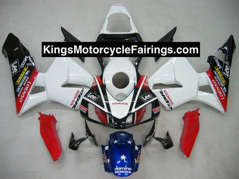 Honda CBR600RR (2003-2004) White, Black, Red, Blue Lee Fairings at KingsMotorcycleFairings.com