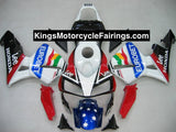 Honda CBR600RR (2003-2004) White, Red EUROBET Fairings at KingsMotorcycleFairings.com