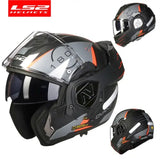 LS2 Motorcycle Helmet Matte Black, Gray, Orange Advant at KingsMotorcycleFairings.com