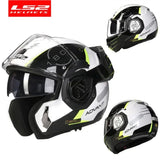 LS2 Motorcycle Helmet White, Black, Neon Yellow Advant at KingsMotorcycleFairings.com