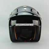 Matte Black 3/4 Open Face Retro Motorcycle Helmet at KingsMotorcycleFairings.com