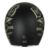 Matte Black Lucky 13 Open face Motorcycle Helmet at KingsMotorcycleFairings.com