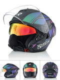 Matte Black, Green, Blue & Purple RO5 Motorcycle Helmet at KingsMotorcycleFairings.com