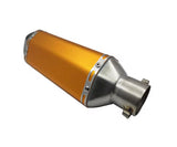 Motorcycle Exhaust Muffler (Yellow Gold) 150-250cc at KingsMotorcycleFairings.com 