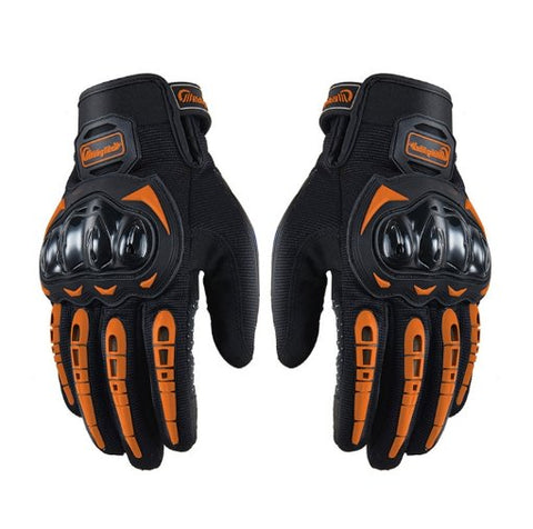 Orange, Black RT Motorcycle Gloves