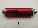 Motorcycle Exhaust Muffler, Red - Universal Slip-On (50-200cc)