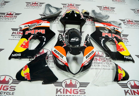 SUZUKI GSXR1000 (2003-2004) BLACK REPSOL REDBULL FAIRINGS at KingsMotorcycleFairings.com