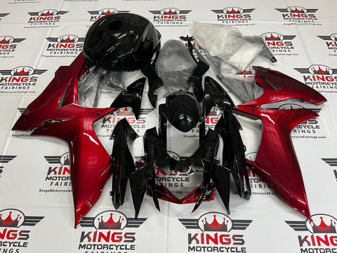 Suzuki GSXR 600 Fairings (2011-2023) Black, Candy Red at KingsMotorcycleFairings.com