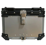 Silver 45L Aluminum Motorcycle Top Box Storage at KingsMotorcycleFairings.com