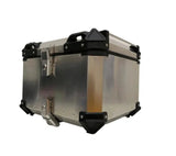 Silver 55L Aluminum Motorcycle Top Box Storage at KingsMotorcycleFairings.com 