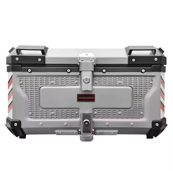 Silver 65L Aluminum Motocycle Top Box Storage at KingsMotorcycleFairings.com