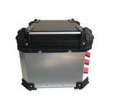 Silver Black Red 45L Aluminum Motocycle Top Box Storage at KingsMotorcycleFairings.com