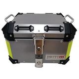 Silver Neon 45L Aluminum Motorcycle Top Box Storage at KingsMotorcycleFairings.com