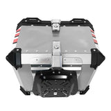 Silver Red 55L Aluminum Motorcycle Top Box Storage at KingsMotorcycleFairings.com