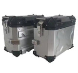 Silver X 38L Aluminum Motorcycle Storage Side Boxes at KingsMotorcycleFairings.com