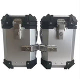 Silver X 38L Aluminum Motorcycle Storage Side Boxes at KingsMotorcycleFairings.com