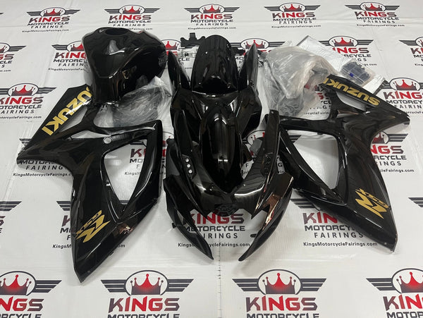 Suzuki GSXR 750 Fairings (2006-2007) Black, Gold at KingsMotorcycleFairings.com