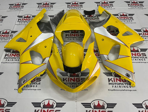 Suzuki GSXR1000 (2000-2002) Yellow, Silver & Red Fairings at KingsMotorcycleFairings.com