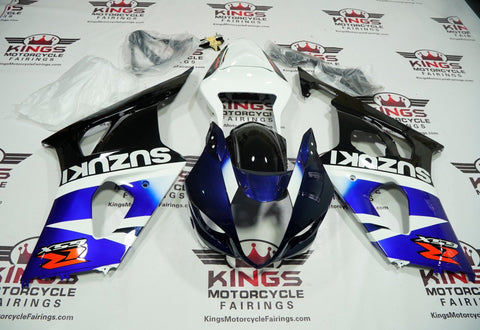 Suzuki GSXR1000 (2003-2004) Black, Blue & White Fairings at KingsMotorcycleFairings.com