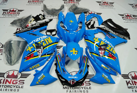 Suzuki GSXR1000 (2009-2016) Light Blue & Yellow Rizla Fairings at KingsMotorcycleFairings.com