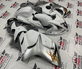 Suzuki GSXR1300 Hayabusa Fairings (2008-2019) White, Silver & Gold at KingsMotorcycleFairings.com