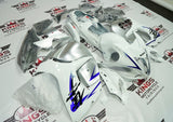 Suzuki GSXR1300 Hayabusa (2008-2019) White, Silver & Blue Fairings at KingsMotorcycleFairings.com