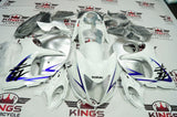 Suzuki GSXR1300 Hayabusa (2008-2019) White, Silver & Blue Fairings at KingsMotorcycleFairings.com