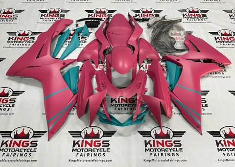 Suzuki GSXR 600 Fairings (2011-2023) Matte Pink, Blue Turquoise at KingsMotorcycleFairings.com