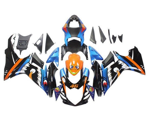 Suzuki GSXR 600 Fairings (2011-2024) Black, Blue, Orange Shark at KingsMotorcycleFairings.com