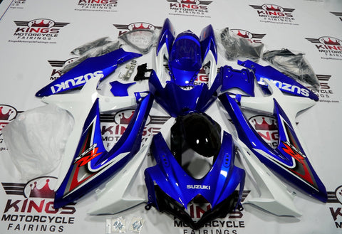 Suzuki GSXR600 (2008-2010) Blue, White, Black, Gray & Red Fairings at KingsMotorcycleFairings.com