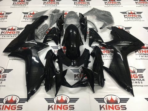 Suzuki GSXR 600 Fairings (2011-2023) Gloss Black at KingsMotorcycleFairings.com 