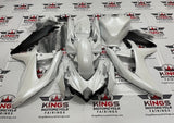 Suzuki GSXR 750 Fairings (2008-2010) Pearl White, Matte Black at KingsMotorcycleFairings.com