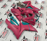 Suzuki GSXR750 Fairings (2011-2023) Matte Pink, Blue Turquoise at KingsMotorcycleFairings.com