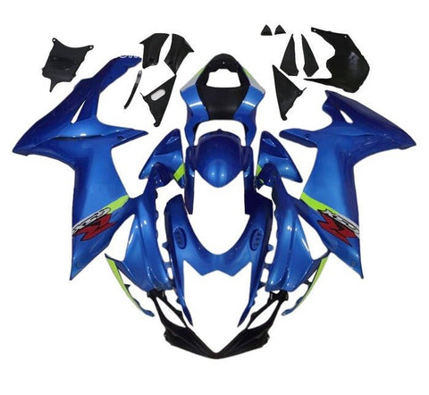 Suzuki GSXR 750 Fairings (2011-2024) Blue, Neon Yellow, White at KingsMotorcycleFairings.com