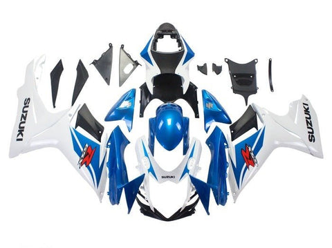 Suzuki GSXR 750 Fairings (2011-2024) Blue, White Original at KingsMotorcycleFairings.com