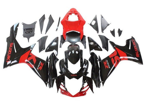 Suzuki GSXR 750 Fairings (2011-2024) Gloss Black, Gloss Red at KingsMotorcycleFairings.com