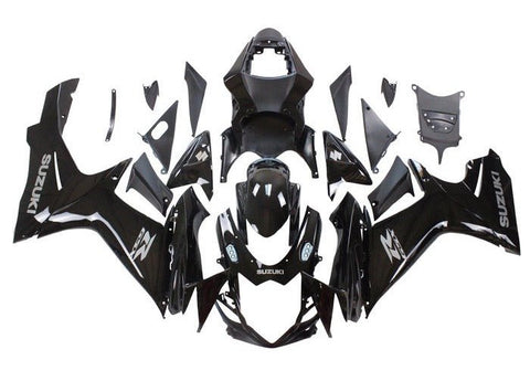 Suzuki GSXR750 Fairings (2011-2024) Gloss Black, Silver at KingsMotorcycleFairings.com